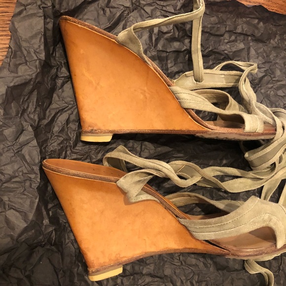 Loewe Khaki suede lace up Sandals - Picture 6 of 7